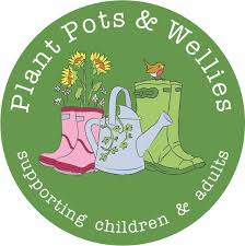 Plant pots and wellies Logo